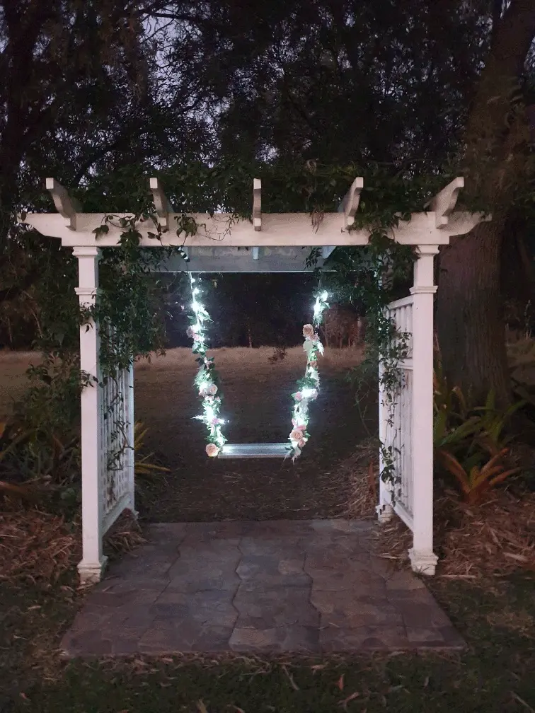 Decorated swing for a wedding function